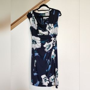 LAUREN RALPH LAUREN Floral Navy Blue Dress